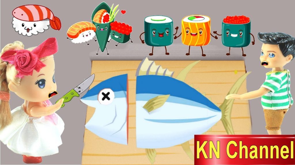 Channel Hài hước vui nhộn búp bê nấu ăn Sushi trong nhà hàng Nhật bản KN