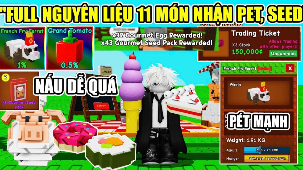 CÁCH NẤU FULL 11 MÓN NHẬN PET, SEED MỚI LIÊN TỤC SIÊU DỄ | Grow A Garden